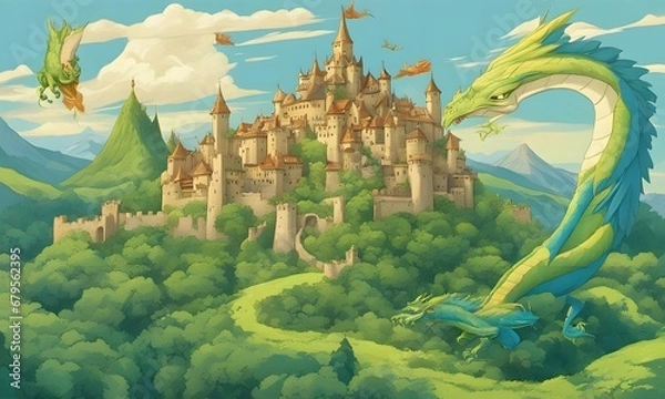 Obraz Cartoon "Dragon time"