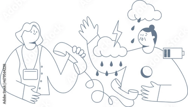 Fototapeta An emotionally unstable elderly woman called a hotline and asked for help.