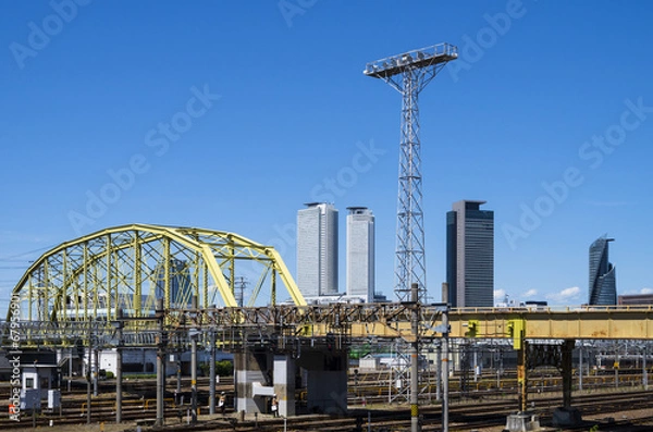 Fototapeta 向野橋と名駅高層ビル群