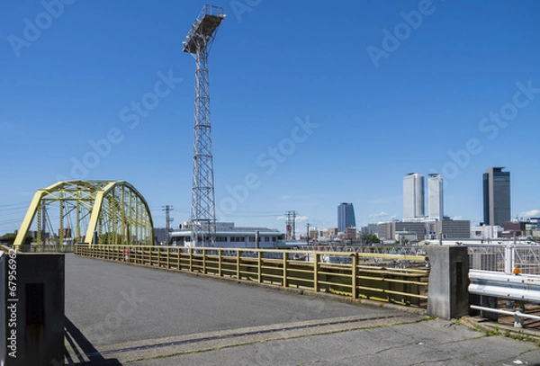 Fototapeta 向野橋と名駅高層ビル群