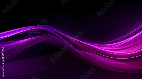 Obraz Purple light waves lines design. Abstract technology futuristic background.