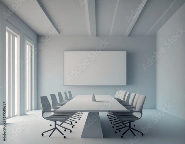 Fototapeta screen projector board in classroom for the video for students, business presentation .