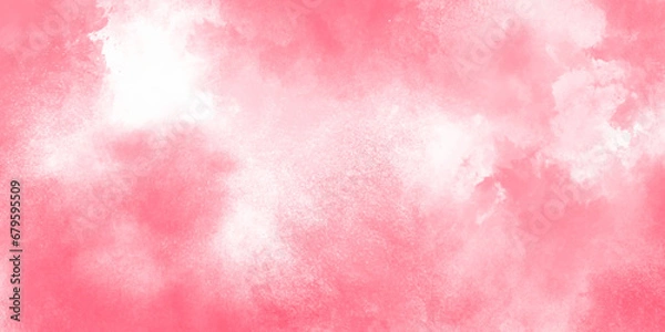 Fototapeta Abstract watercolor background. The watercolor background texture is soft pink. Abstract painted watercolor background on paper texture. old paper texture design and Light pink concrete background