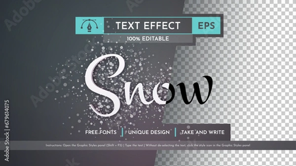 Fototapeta Snow Winter - Editable Text Effect, Font Style