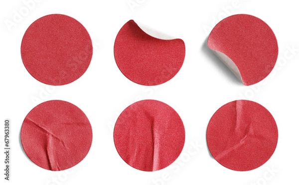 Obraz Czerwone okrągłe naklejki