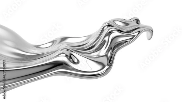Obraz Liquid silver metal horizontal isolated