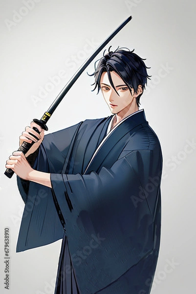 Fototapeta 日本刀を構えた男性