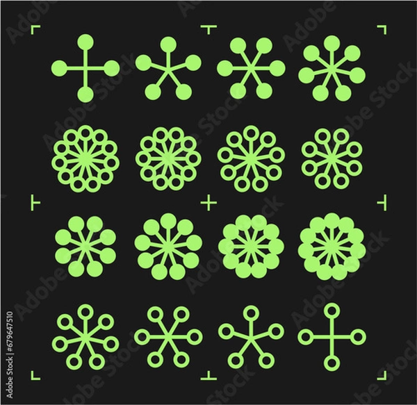 Fototapeta Y2K retro futurism vector graphic elements