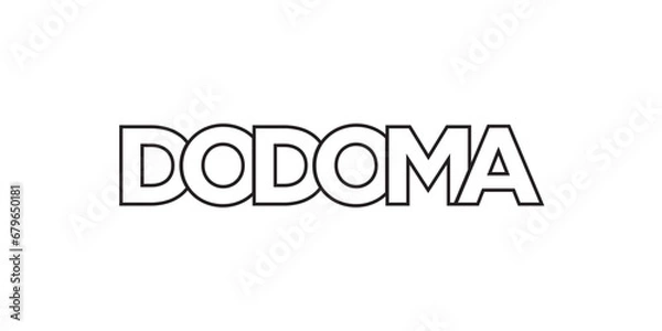 Fototapeta Dodoma in the Tanzania emblem. The design features a geometric style, vector illustration with bold typography in a modern font. The graphic slogan lettering.