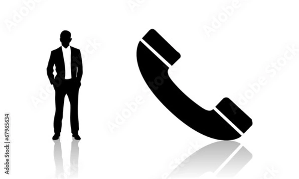 Obraz Silhouette téléphone