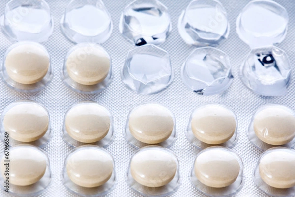 Obraz Round pills in blister pack