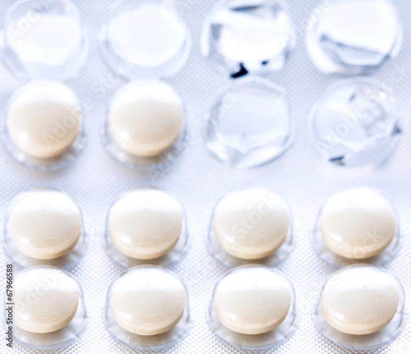 Obraz Round pills in blister pack