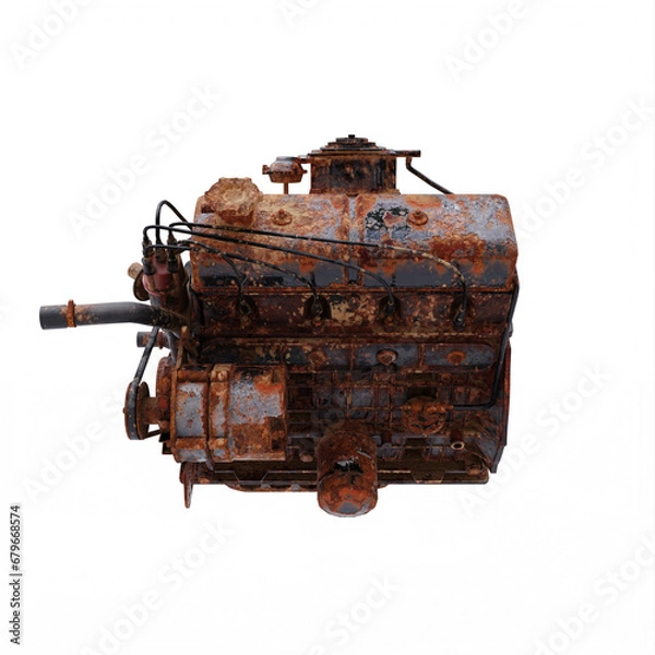 Obraz Old car engine block rusted