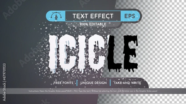 Fototapeta Icicle - Editable Text Effect, Font Style