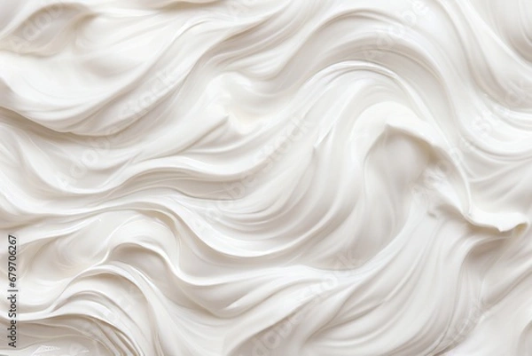 Fototapeta Close up of creamy vanilla yogurt   white natural delight with full coverage background