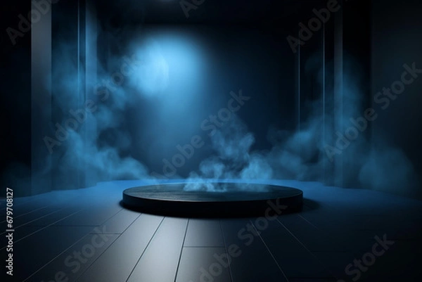 Fototapeta Stage Background Images with Light Dark Light Blue