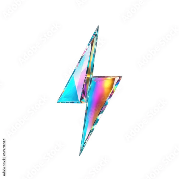 Fototapeta 3d holographic shape, reflective glass dispersion