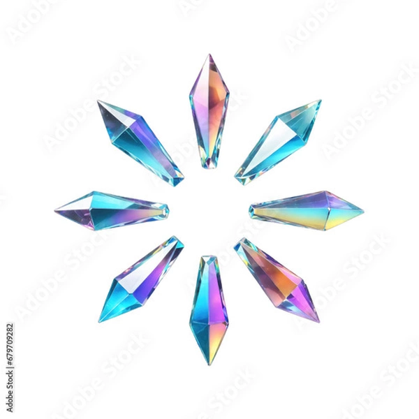 Fototapeta 3d holographic shape, reflective glass dispersion