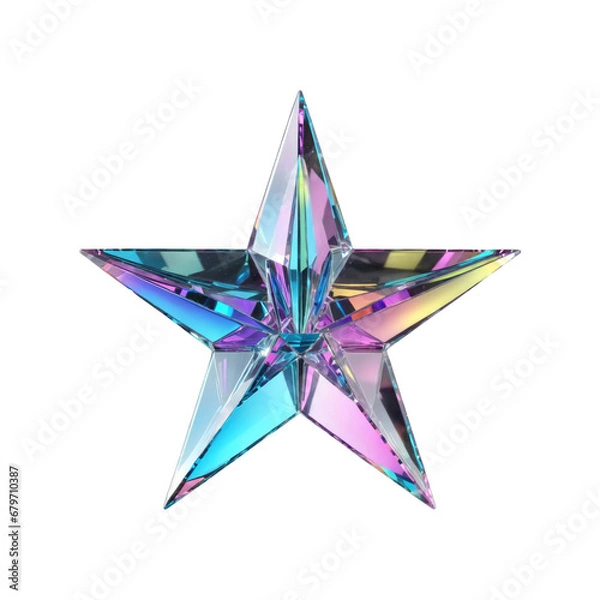 Fototapeta 3d holographic shape, reflective glass dispersion