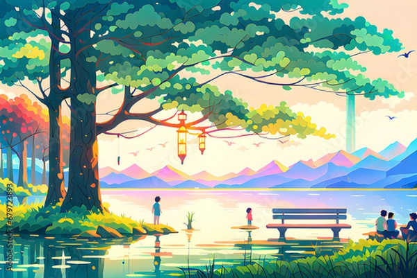 Fototapeta picnic. Generative AI