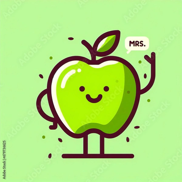 Obraz ゆるいリンゴの可愛いイラスト