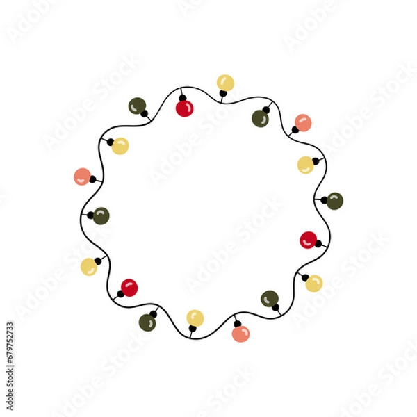 Obraz Gift card with Christmas frame. Vector illustration.