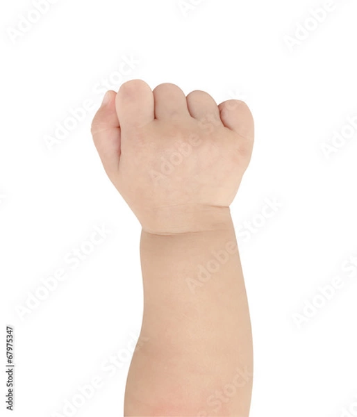 Obraz Hand of the baby on a white background