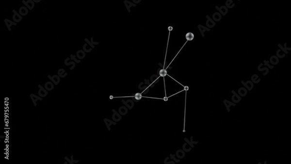 Obraz Concept: artificial intelligence artificial intelligence neural networks, digitizing the information flow passing through rack servers in a data center. Related topics link user data.or molecules