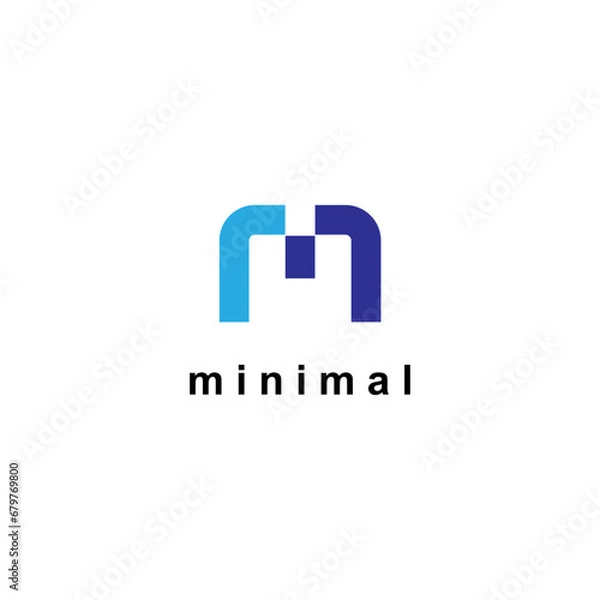 Fototapeta Letter M monogram logo for initial