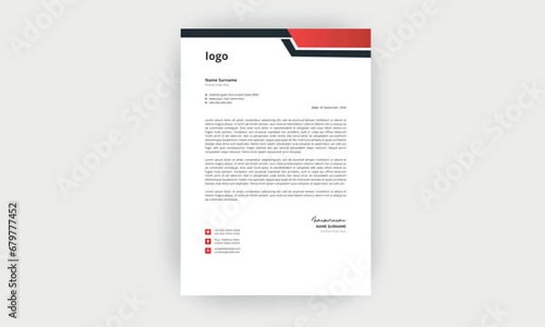 Obraz Simple and Creative letterhead template design