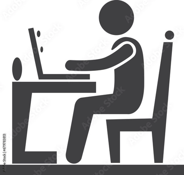 Fototapeta Businessman  Work on Computer vector 