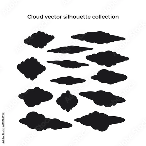 Obraz Cloud vector silhouette collection isolated