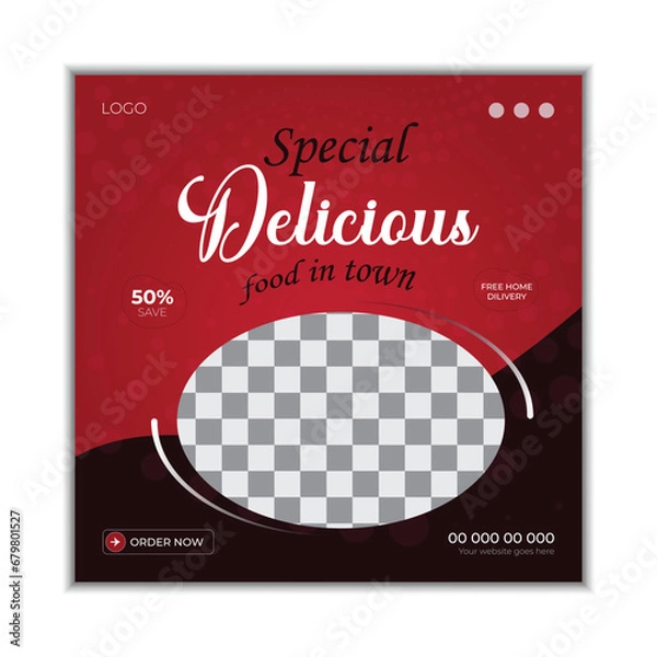 Obraz Free delicious food menu social media post design template