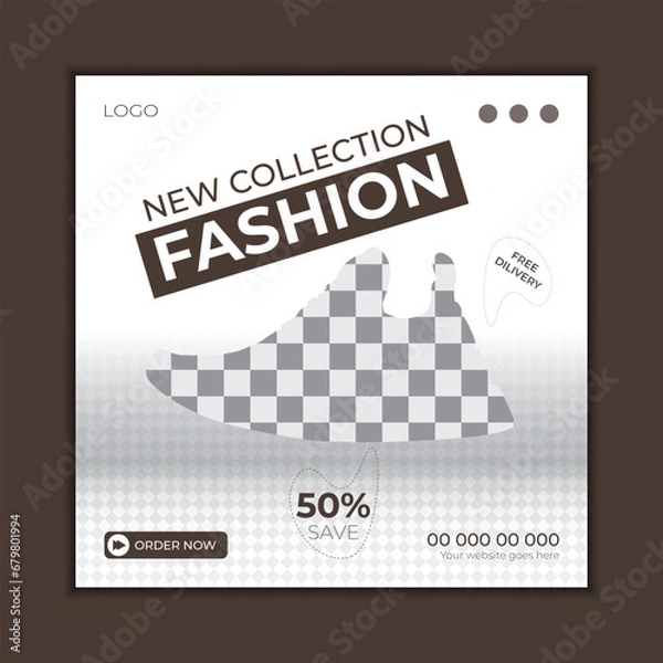 Obraz shoes sale for social media post banner template design