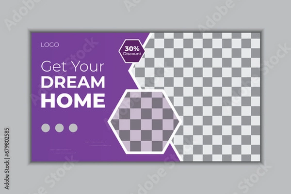 Obraz  social media post template for real estate and apartment promotion design