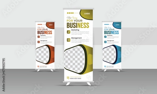 Obraz A template for a roll-up banner stand