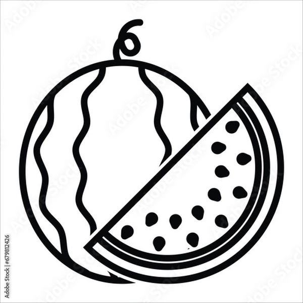 Fototapeta watermelon icon vector design template