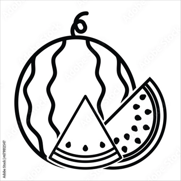 Fototapeta watermelon icon vector design template