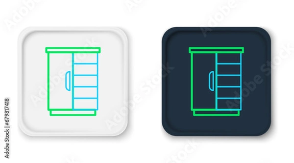 Fototapeta Line Wardrobe icon isolated on white background. Cupboard sign. Colorful outline concept. Vector