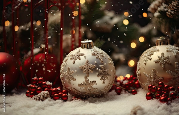 Fototapeta Christmas tree decorations