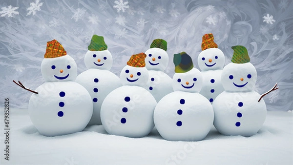 Obraz 雪だるま　冬　雪