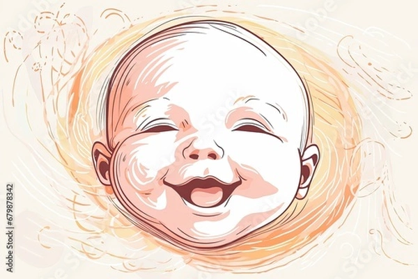 Fototapeta Happy smiling child. Postcard with an abstract child. Happy childhood concept for advertising.