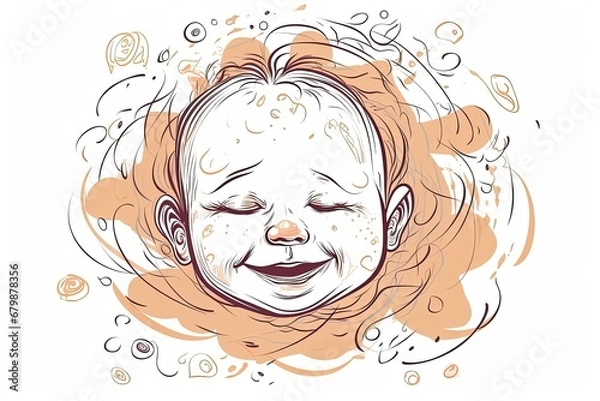 Fototapeta Happy smiling child. Postcard with an abstract child. Happy childhood concept for advertising.