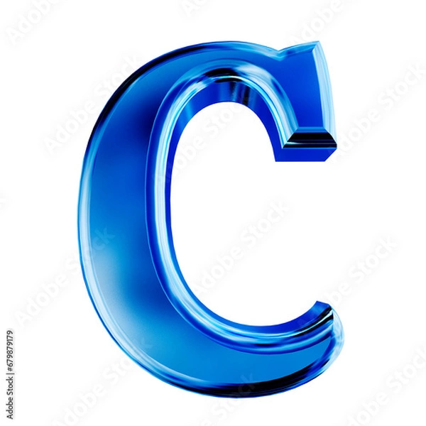Fototapeta Blue symbol with bevel. letter c