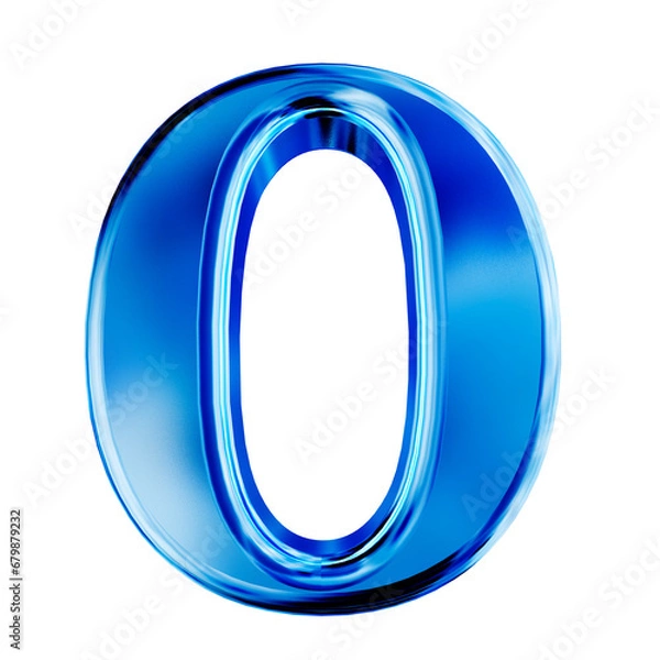 Fototapeta Blue symbol with bevel. letter o