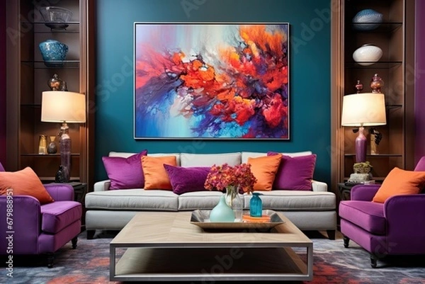 Fototapeta Splendidly Harmonious: A Colored Stylish Backdrop Unveiling the Beauty of a Balanced Color Scheme