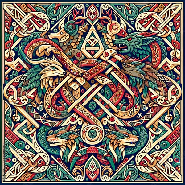 Fototapeta Traditional Viking Pattern