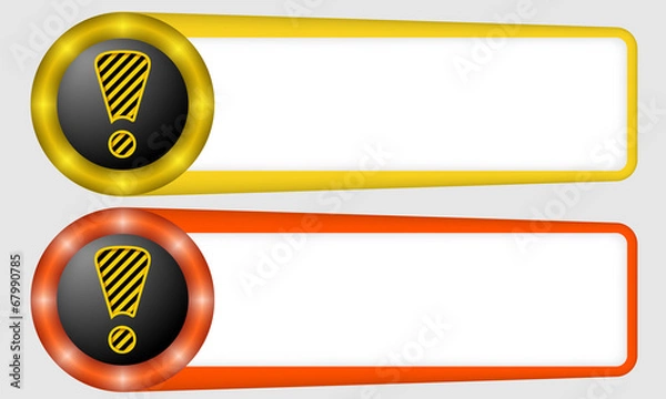 Fototapeta yellow and red frames for any text with exclamation mark