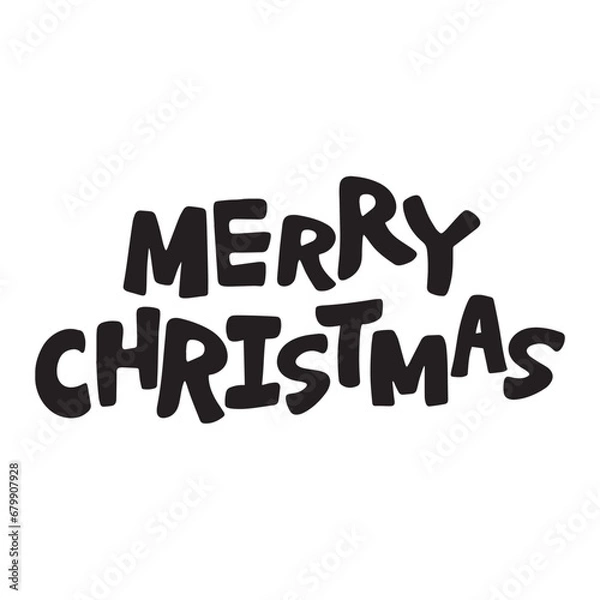 Obraz Christmas Greeting with Merry Christmas letter vector design