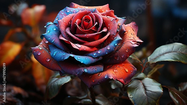 Fototapeta red rose of a tree